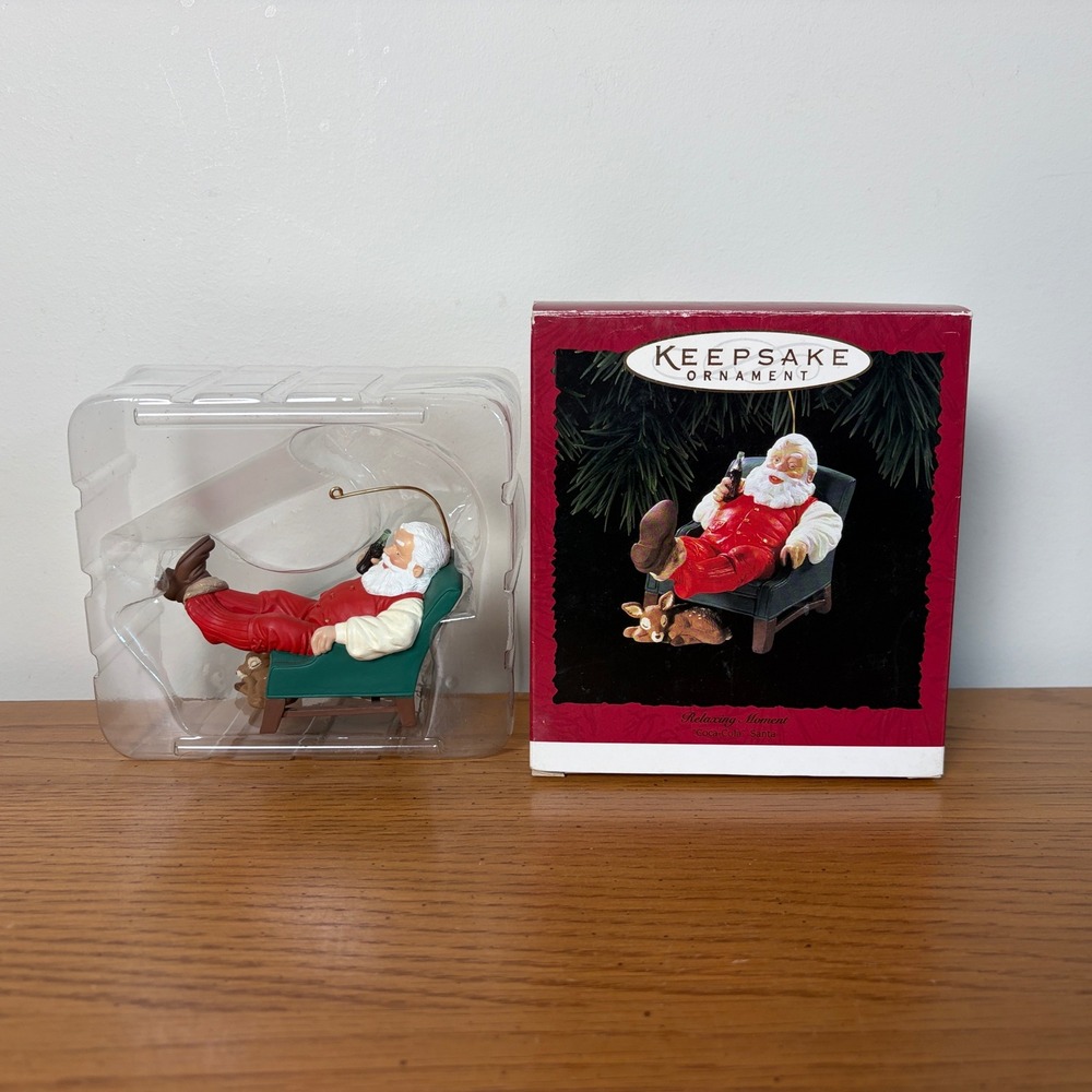 Hallmark Keepsake Ornament 1994 Coca-Cola Santa Relaxing Moment with Box
